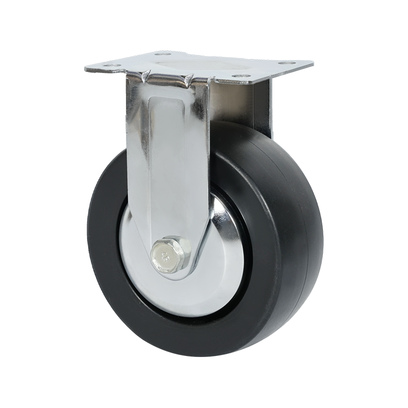 5寸镀铬服务车定向PP黑色脚轮