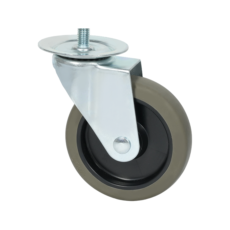 4寸螺杆TPR灰色脚轮